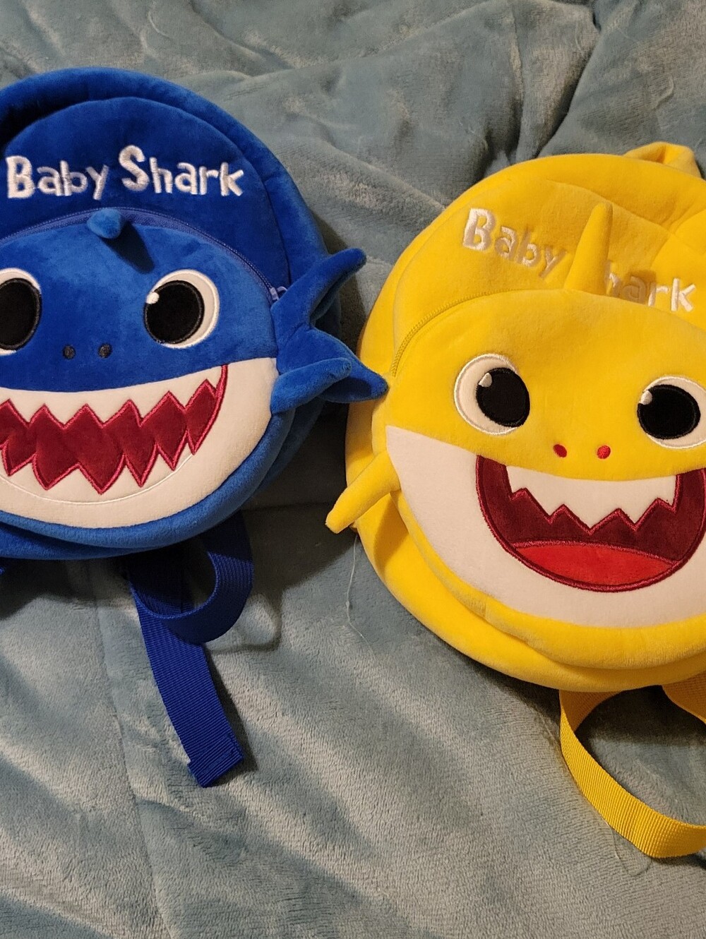 Baby Shark Plush Kids Backpack - Blue and Yellow